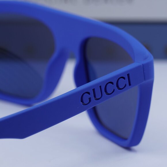 Gucci GG1570S 004 Square Sunglasses - Blue/Bronze & Blue with GG Pattern - Picture 9 of 11